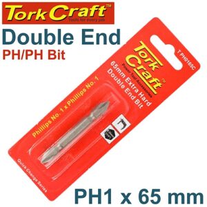 Tork Craft PHILLIPS No. 1 & PHILLIPS No. 1 x 65mm Insert Bit Double-Ended | T PH0165C