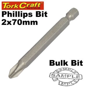 Tork Craft PHILLIPS No. 2 x 70mm Power Insert Bit (Bulk) | T PH0270B