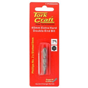 Tork Craft PHILLIPS No. 2 & SLOTTED 5.0 x 45mm Double-Ended | T PHS0245C