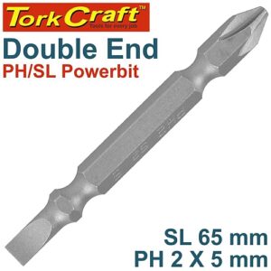Tork Craft PHILLIPS No. 2 & SLOTTED 5.0 x 65mm Double-Ended | T PHS0265C