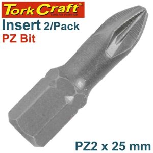 Tork Craft 2/Pk POZI No. 2 x 25mm Insert Bit | T PZ0225C