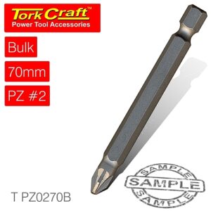 Tork Craft POZI No. 2 x 70mm Power Insert Bit (Bulk) | T PZ0270B