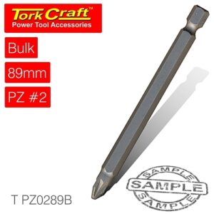 Tork Craft POZI No. 2 x 89mm Power Insert Bit (Bulk) | T PZ0289B