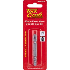 Tork Craft POZI No. 2 & SLOTTED 5.0 x 65mm Double-Ended | T PZS0265C