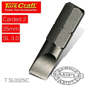 Tork Craft 2/Pk SLOTTED 3.0 x 25mm Insert Bit | T SL0325C