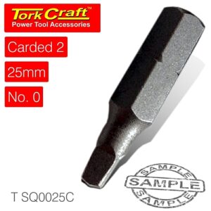 Tork Craft 2/Pk ROBERTSON No. 0 x 25mm Insert Bit  | T SQ0025C