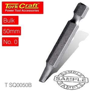Tork Craft ROBERTSON No. 0 x 50mm PWR Insert Bit (Bulk) | T SQ0050B
