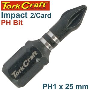 Tork Craft 2/Pk Impact PHILLIPS No. 1 x 25mm Insert Bit | TCIPH0125C