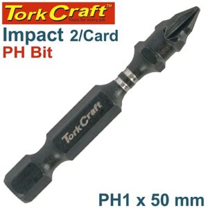 Tork Craft 2/Pk Impact PHILLIPS No. 1 x 50mm Power Insert Bit | TCIPH0150C