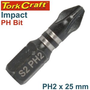 Tork Craft PHILLIPS No. 2 x 25mm Impact Insert Bit (Bulk) | TCIPH0225B
