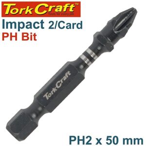 Tork Craft 2/Pk PHILLIPS No. 2 x 50mm Impact Power Insert Bit | TCIPH0250C