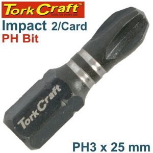Tork Craft 2/Pk PHILLIPS No. 3 x 25mm Impact Insert Bit | TCIPH0325C