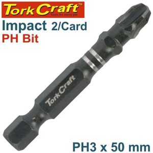 Tork Craft 2/Pk PHILLIPS No. 3 x 50mm Impact Power Insert Bit | TCIPH0350C