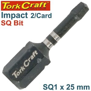 Tork Craft 2/Pk ROBERTSON No. 1 x 25mm Impact Insert Bit | TCISQ0125C