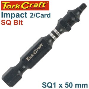 Tork Craft 2/Pk ROBERTSON No. 1 x 50mm PWR Impact Insert Bit | TCISQ0150C