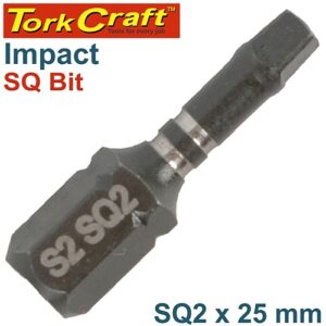 Tork Craft ROBERTSON Bit No. 2 x 25mm Impact Insert Bit (Bulk) | TCISQ0225B
