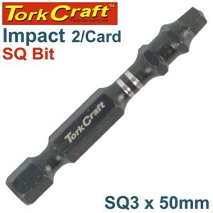 Tork Craft 2/Pk ROBERTSON No. 3 x 50mm PWR Impact Insert Bit | TCISQ0350C