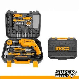 Ingco Impact Drill 680W + 115Pc Household Tool Set | HKTHP11151