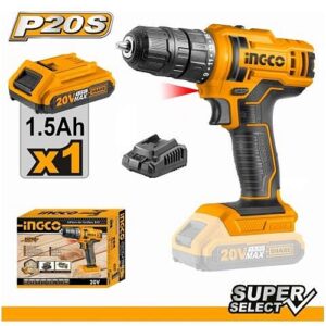 Ingco 20V Cordless Drill 45Nm + 1.5Ah Battery & Charger Kit | CDLI20051