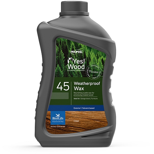 Yes Wood 45 - Weatherproof Wax, Exterior, Clear 1L | OB616-2-1L