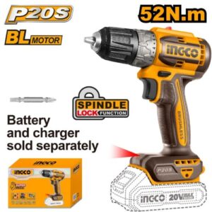 Ingco P20S 20V Cordless Brushless Drill 52Nm (Solo Unit) | CDLI204531