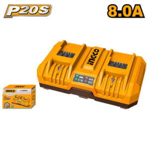 Ingco 20V 8.0A (4A + 4A) 2-Port Battery Charger (PS20) | FCLI2082