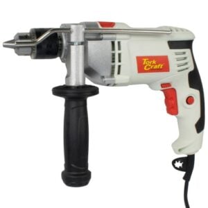 Providing clear product information is crucial. Kindly extract details for Tork Craft Impact Drill, 13mm , 850W | TCID0850, from the information provided below. This includes a Product Post Excerpt (short description), Main Product Description, Specifications, Scope of Delivery and or any other relevant information if available (Features, User Benefits ect.) Utilize transition words effectively and minimize passive voice. Please refer to the HTML code output template provided earlier. The Specifications section, must not be bulleted! Scope of Delivery, must be bulleted. Remember to add the metric data in millimetres, in brackets after anything using imperial data. Remember to provide your output in HTML format ready to copy and paste. Also add a H4 Heading called Features & Benefits. DO NOT MAKE UP YOUR OWN INFORMATION OR MAKE STATEMENTS IF IT IS NOT FOUND IN THE PROVIDED INFORMATION. INCORRECT INFORMATION CAN LEAD TO CUSTOMER ISSUES AND COMPLAINTS. Product Information, Source 1: DESCRIPTION: Application: Drilling into various steel, plastic, wood and masonry using various drill bits and accessories. Max RPM: 0 - 3000 Max Chuck Capacity: 13 mm (Keyed) Drilling Capacity: Wood 23mm, Steel 13mm and Masonry 13mm Max Impact Rate: 0-48000 BPM Wattage: 850W Voltage: 220-240 (50Hz) Modes: Drill & Hammer Variable speed control dial Trigger lock on button Accessories Included Impact Drill Chuck key Depth stop rod Auxiliary handle Installing Accessory Bits Use the provided chuck key to either lock/unlock. Turn the chuck anti-clockwise until the drill chuck opening is large enough to accept the accessory. Insert the accessory into the drill chuck. Turn the ring clockwise until the tool is clamped tightly. Use the chuck key to properly lock the chuck. Installing Auxiliary handle To mount the Auxiliary handle, loosen the screw on the handle by turning the plastic part anti-clockwise Mount the handle over the chuck collar till it is flush with the flat surface of the front of the drill. Turn the handle plastic part clockwise to clamp it in place. Trigger lock To lock the trigger, depress the lock in button situated at the side of the handle with one hand, while the other hand is depressing the trigger. Rotation setting Reverse: to select reverse rotation, push the lever to the right side of the drill Forward: to select forward rotation, release the on/off switch and push the lever to the left side of the tool. FEATURES: Specifications: Packaging Type Color cardboard box Packaging Dimensions 301mm(L) x 254mm(H) x mm78mm(W) Packaging Weight 2.65kg Tool Dimensions 279mm(L) x 202mm(H) x 73mm(W) Weight of the tool 2.37kg Material Gearbox Housing: Aluminum Body and handle: Plastic Chuck: Full metal Finish Grey Plastic with Red and black accents Contents Impact Drill Chuck key Depth stop rod Auxiliary handle Specifications Max RPM: 0 - 3000 Max Chuck Capacity: 13 mm (Keyed) Drilling Capacity: Wood 23mm, Steel 13mm and Masonry 13mm Max Impact Rate: 0-48000 BPM Wattage: 850W Voltage: 220-240 (50Hz) Modes: Drill & Hammer Variable speed control dial Trigger lock on button Application Drilling into various steel, plastic, wood and masonry using various drill bits and accessories. SCOPE OF DELIVERY: DO NOT CHANGE THE WORDING BELOW, JUST ADD TO THE OUTPUT: Please Note: Kindly be aware that the images serve solely for illustrative purposes; the items included in the delivery are specified in the product content/description or as indicated by the product title.