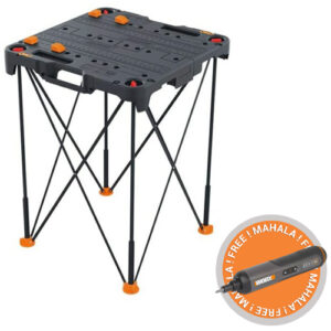 Worx Sidekick Portable Folding Work Table + FREE 3.6V Portable USB Mini Screwdriver Kit