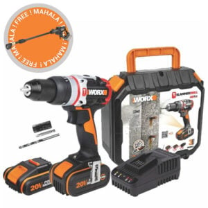 Worx 20V BL SLAMMER 3-In-1 Hammer Drill Kit + FREE 20V Hydroshot Portalbe Pressure Cleaner (Bare Tool)