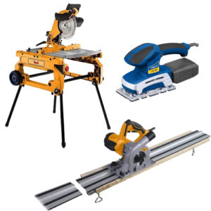 Combination Flip Over Saw 255mm, 1800W + Plunge Multi-Purpose Saw 115mm, 1050W + 1/3 Sheet Sander, 240W